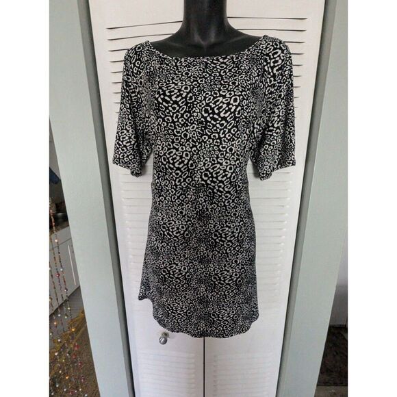 Piphany Boutique Women's L Animal Print Babydoll Tunic/Mini Dress Stretch - Picture 2 of 6